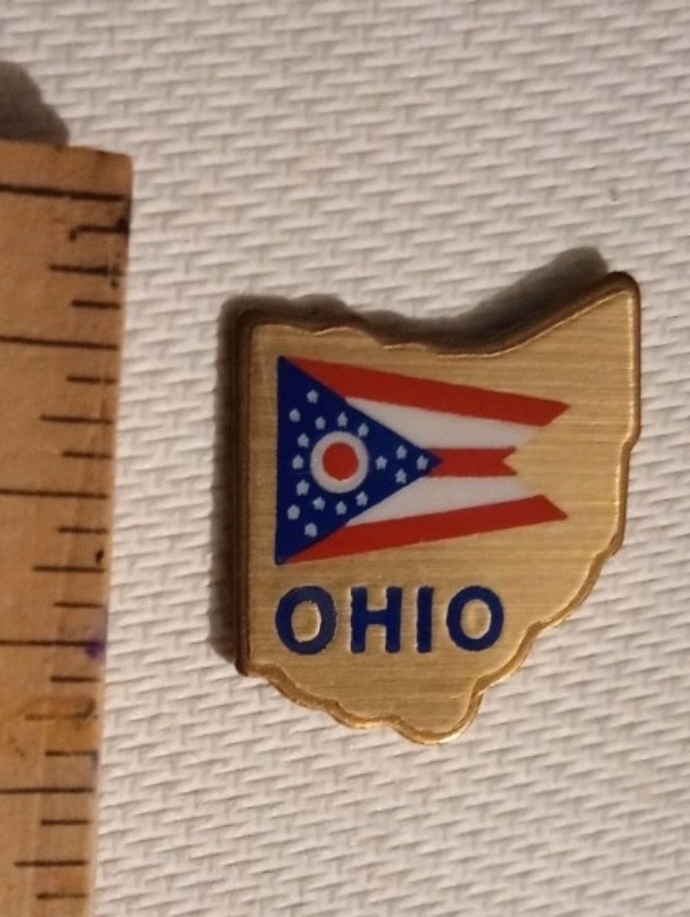 Ohio State Flag Gold Tone Vintage Collectible Lapel Hat Jacket Pin